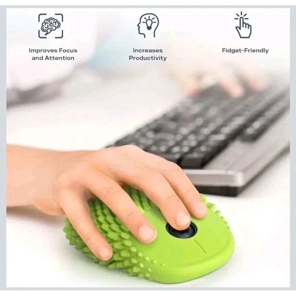 HedgeHog Health Hoglet Wireless Computer Mouse, Lime Green, Batteries Included